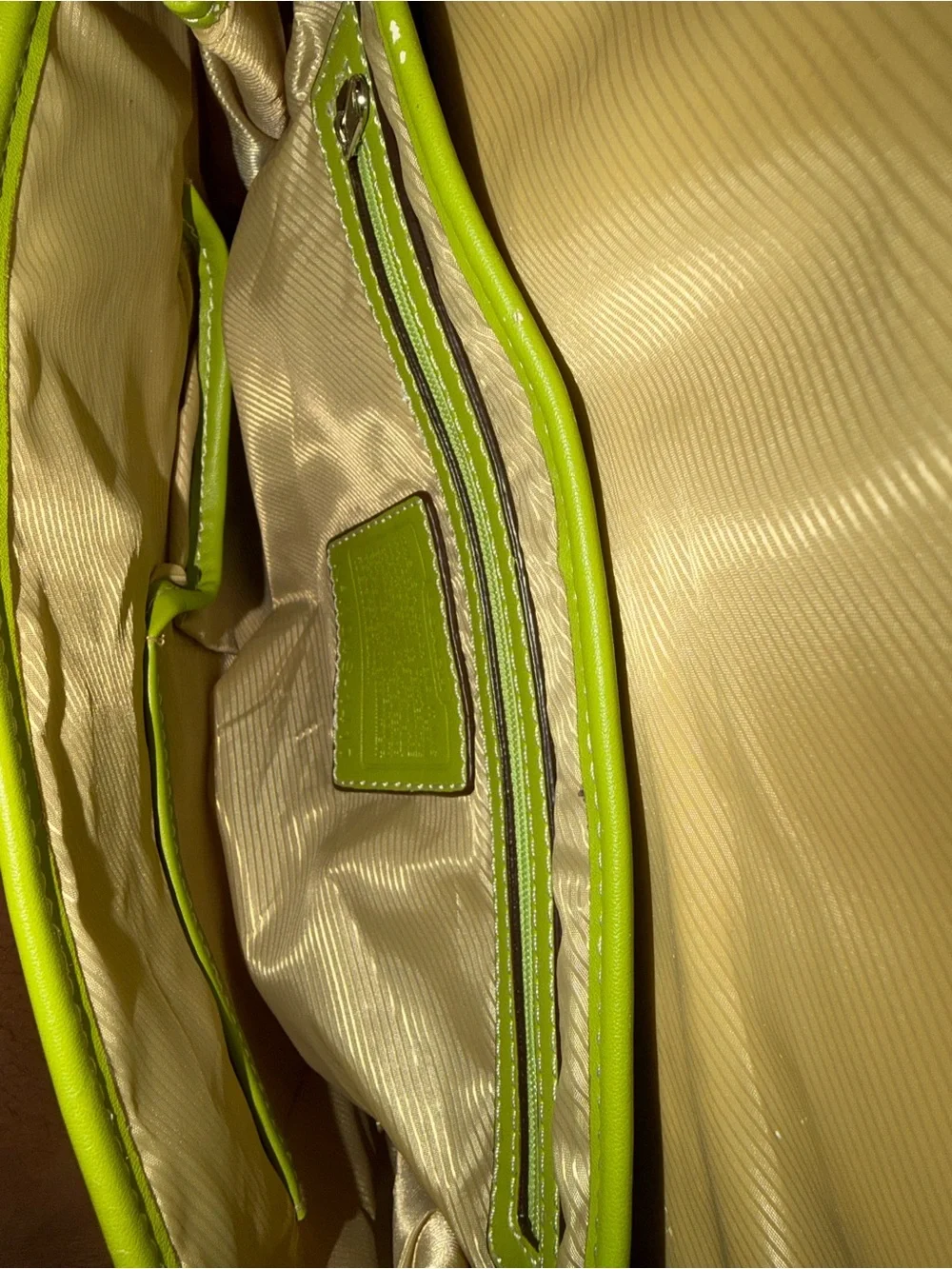 Green Leather Satchel Shoulder Bag - Coach